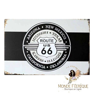 Plaque Métal Décoration Route 66 -- 20x30cm