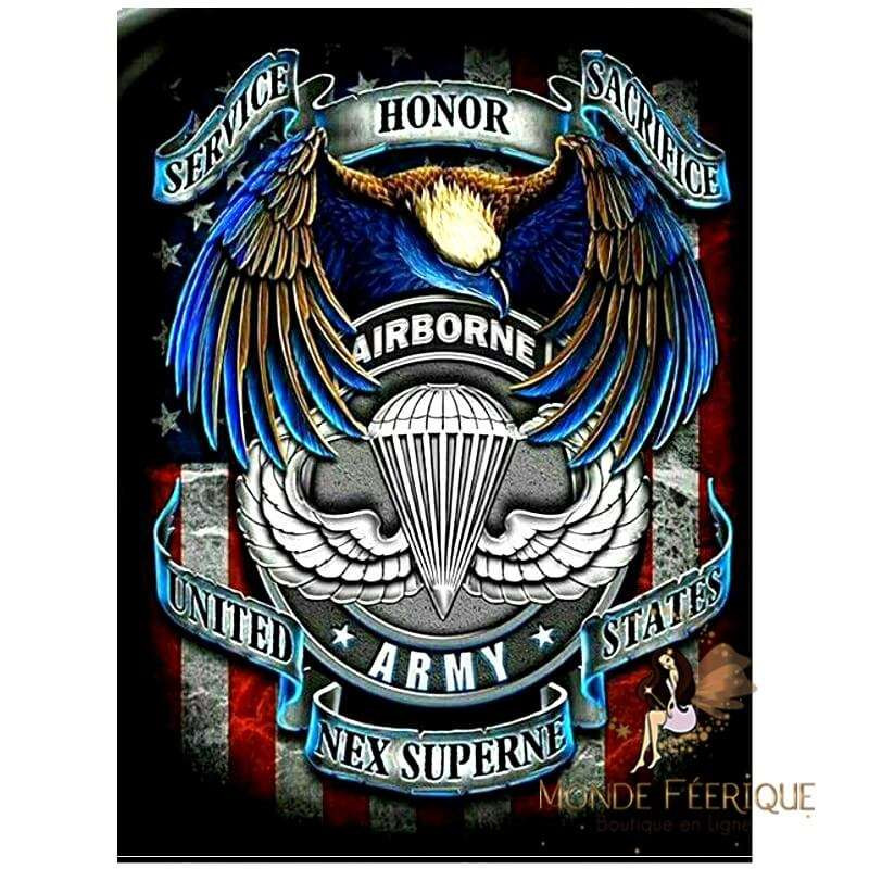 PLAQUE VINTAGE ARMEE USA HONOR