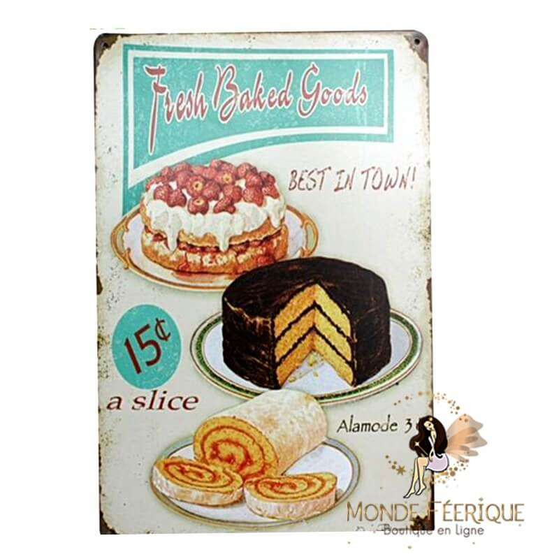 plaque vintage gateaux
