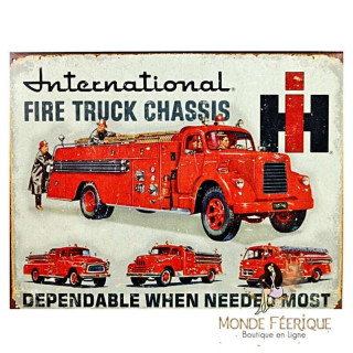 PLAQUE VINTAGE POMPIERS