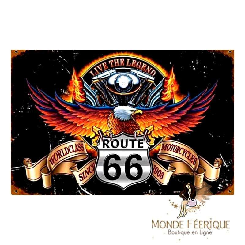 PLAQUE VINTAGE ROUTE 66 WORLD CLASS