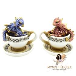 Figurine Dragon dans tasse x2