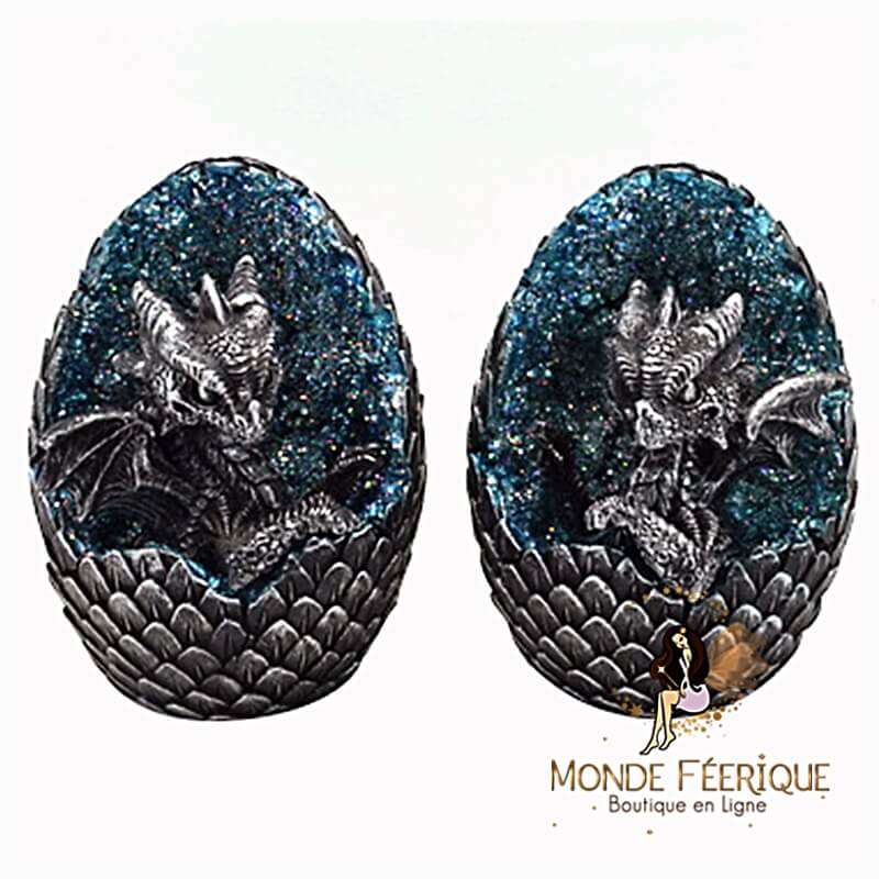Figurine Dragon cristaux bleus