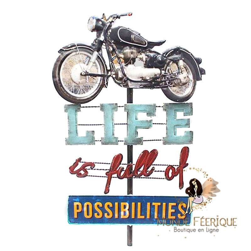 Enseigne vintage Moto USA retro