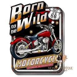 Plaque Vintage "born to be Wild" XL LED