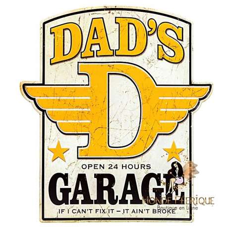 Plaque Vintage DAD GARAGE XL LED