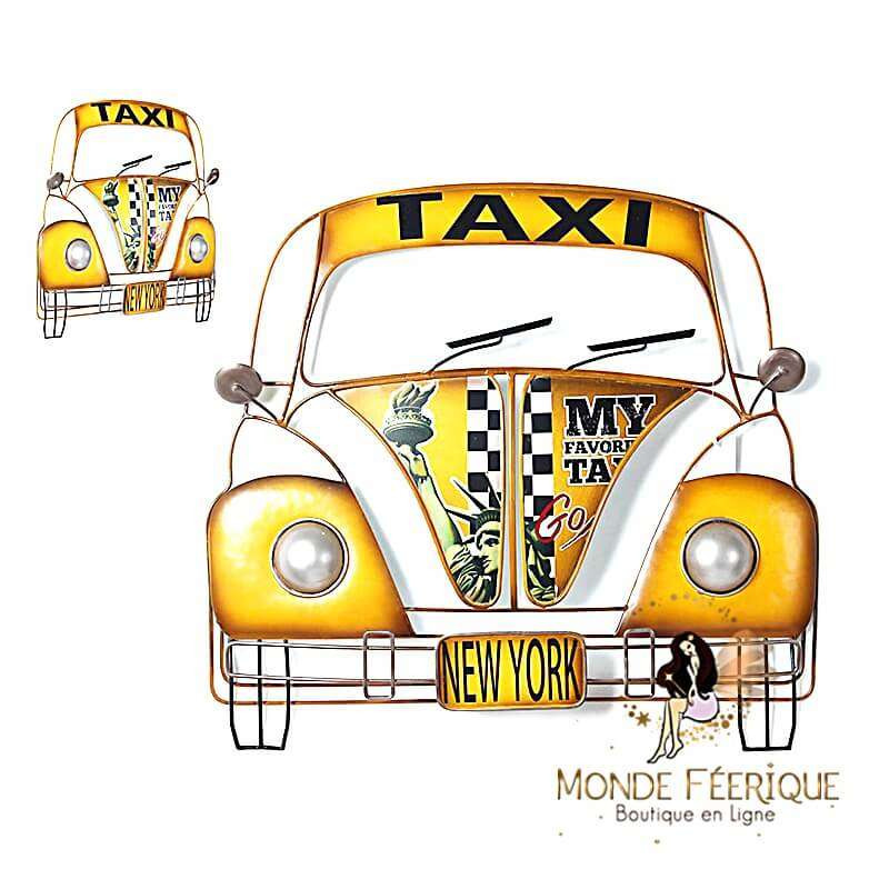 Plaque Vintage XL voiture bleue
