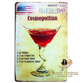 plaque metallique cocktail bar Plaque Déco Vintage -- 20x30cm