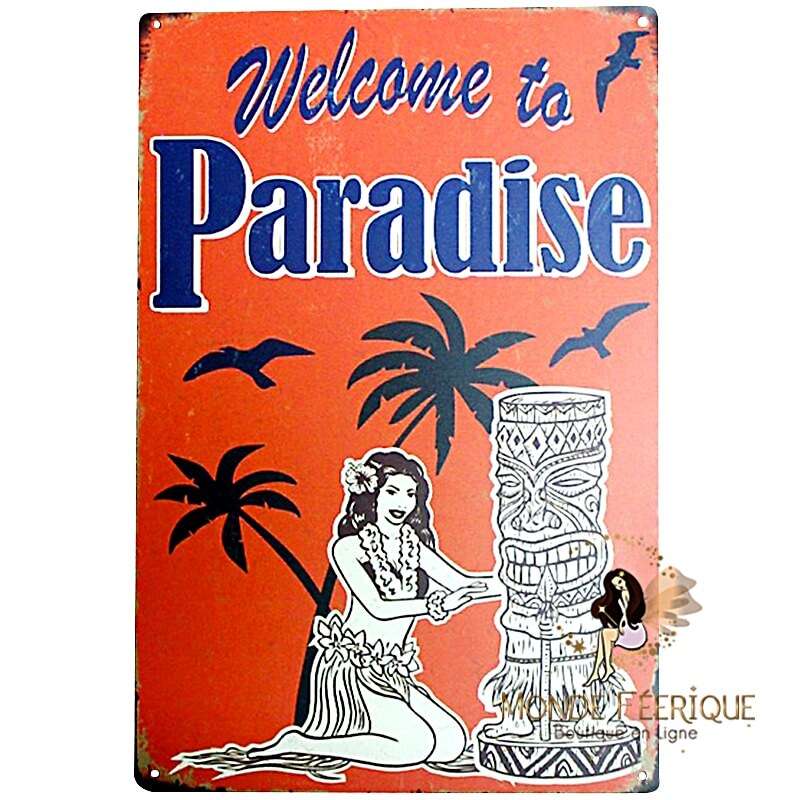 Plaque vintage Hawai Paradis