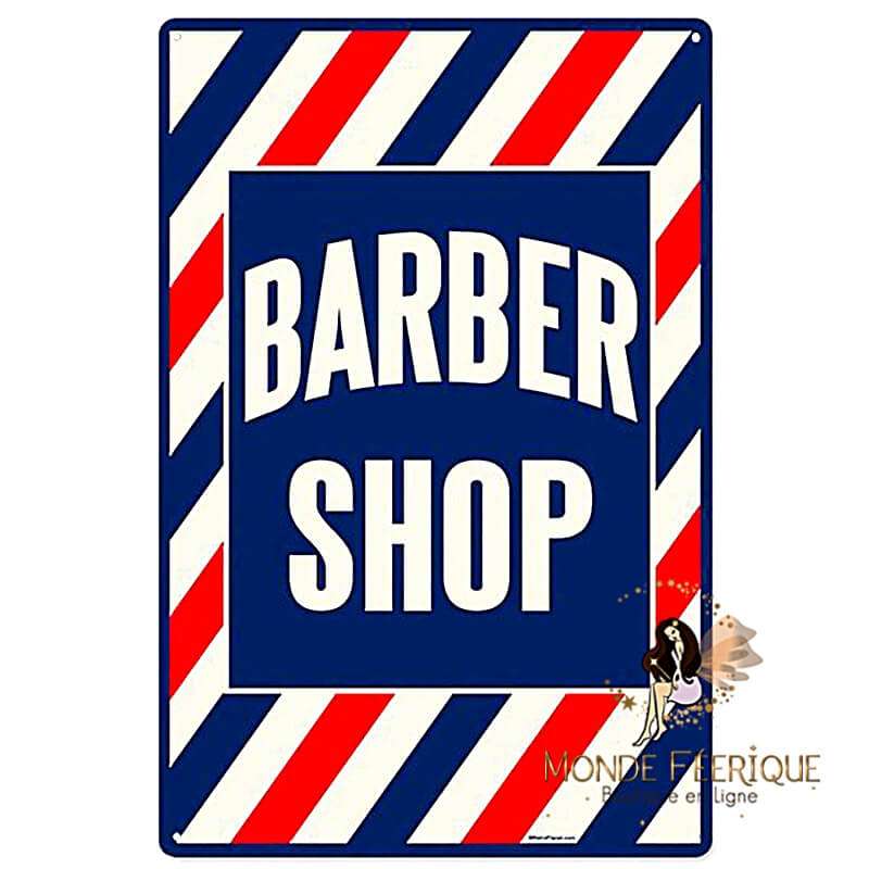 Plaque Mur Barbier Barber Shop Décoration -- 20x30cm