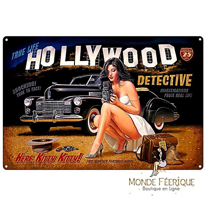Plaque Mur Hollywood Vintage Décoration -- 20x30cm