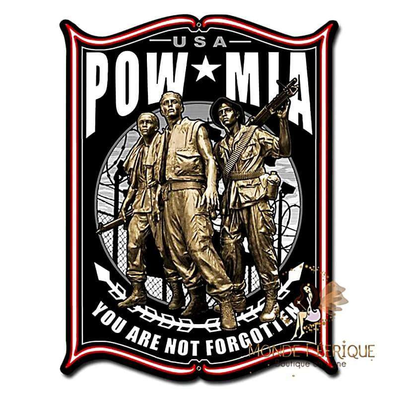 plaque vintage retro armee americaine MIA militaire americain