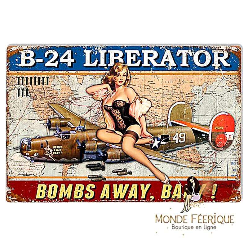 Plaque vintage B24 Liberator