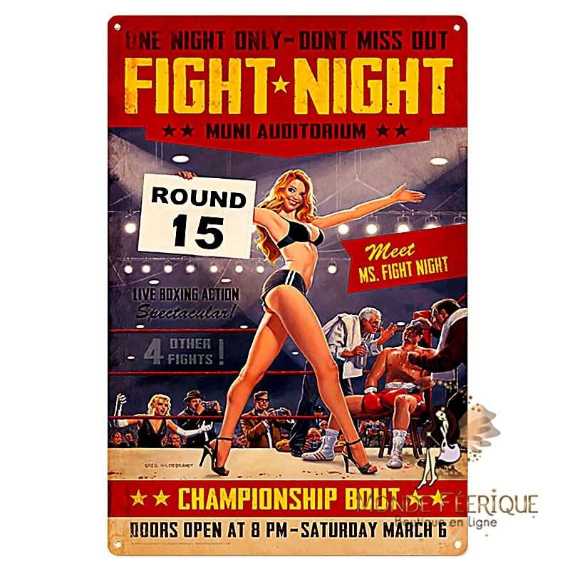 Plaque vintage Fight night
