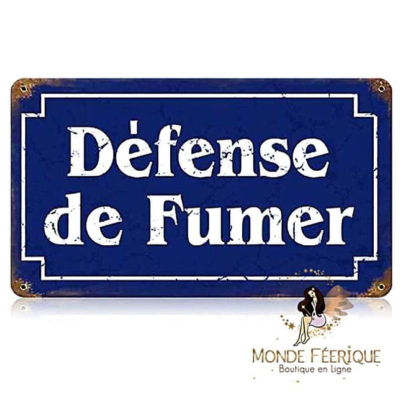 Plaque vintage "Defense de fumer"