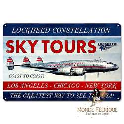 Plaque vintage avion "Sky Tours"