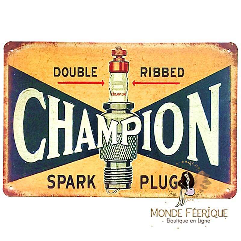 Plaque décoration vintage Champion