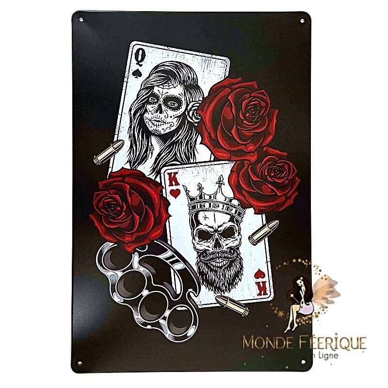 Plaque Rétro Gothique Cartes  --20x30cm
