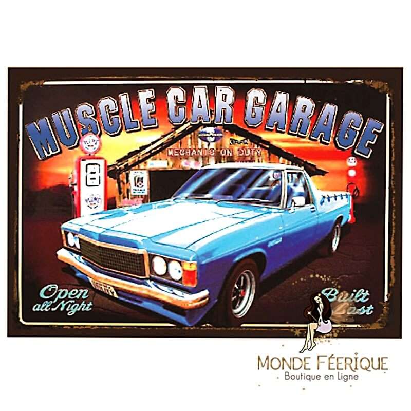 Plaque Rétro muscle Car Garage -- 20x30cm