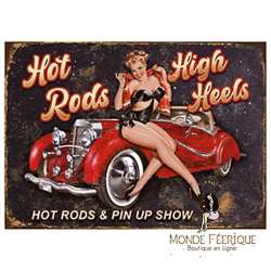 Plaque Rétro Hot Rod High Heels -- 20x30cm