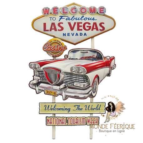 Plaque Métal décoration Las Vegas USA