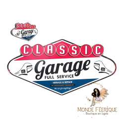 Plaque Metallique Vintage Garage Classic -- 49cm