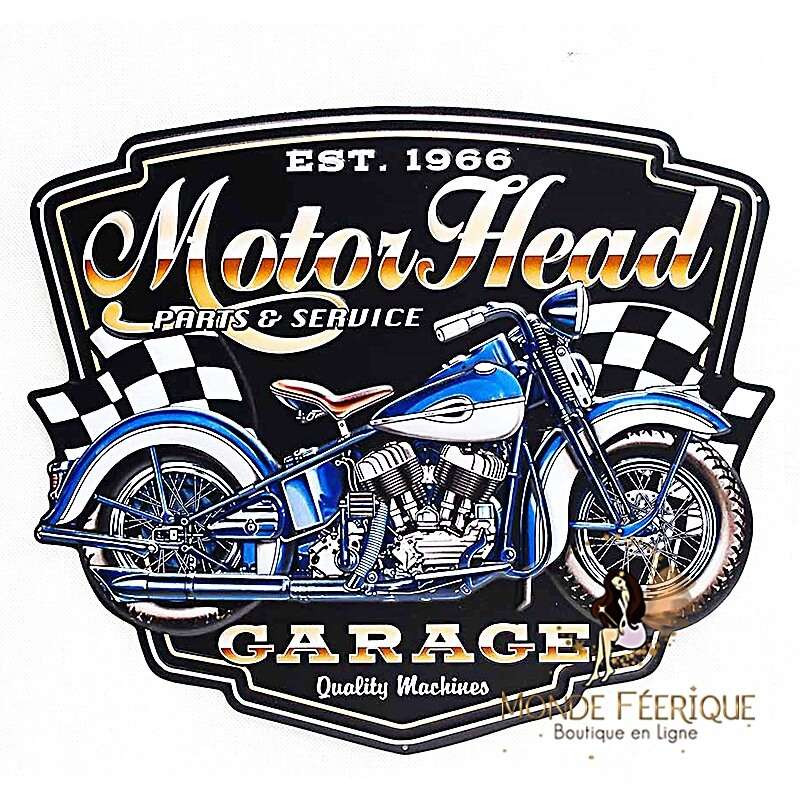 plaque metal motor head
