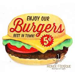 plaque mural burger