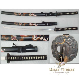 Katana Japonais Noir - 105cm