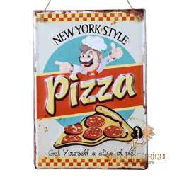 Plaque Premium Pizza NYC - 30x40cm