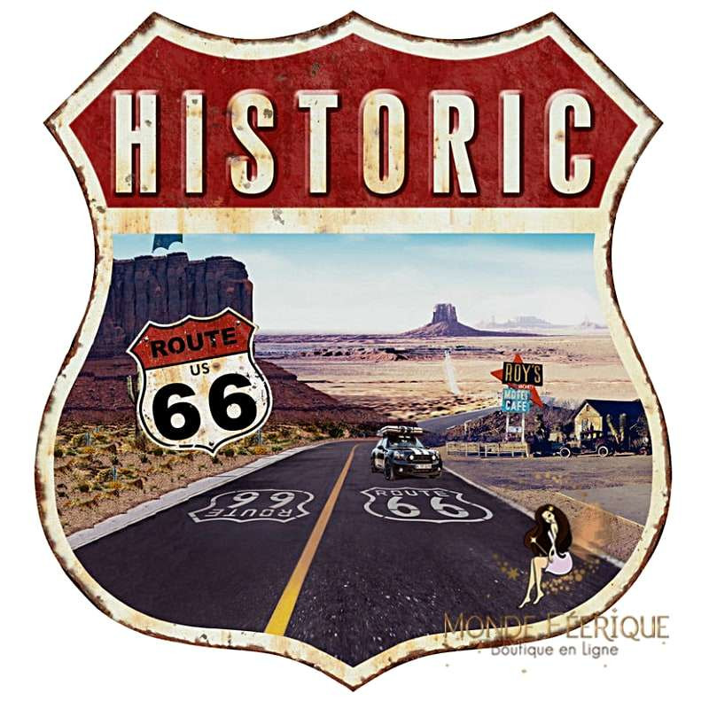 Ecusson Metal Route 66