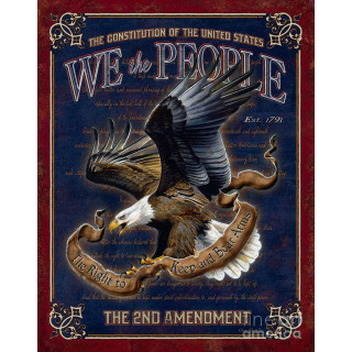 Plaque Vintage We the People -- 20x30cm