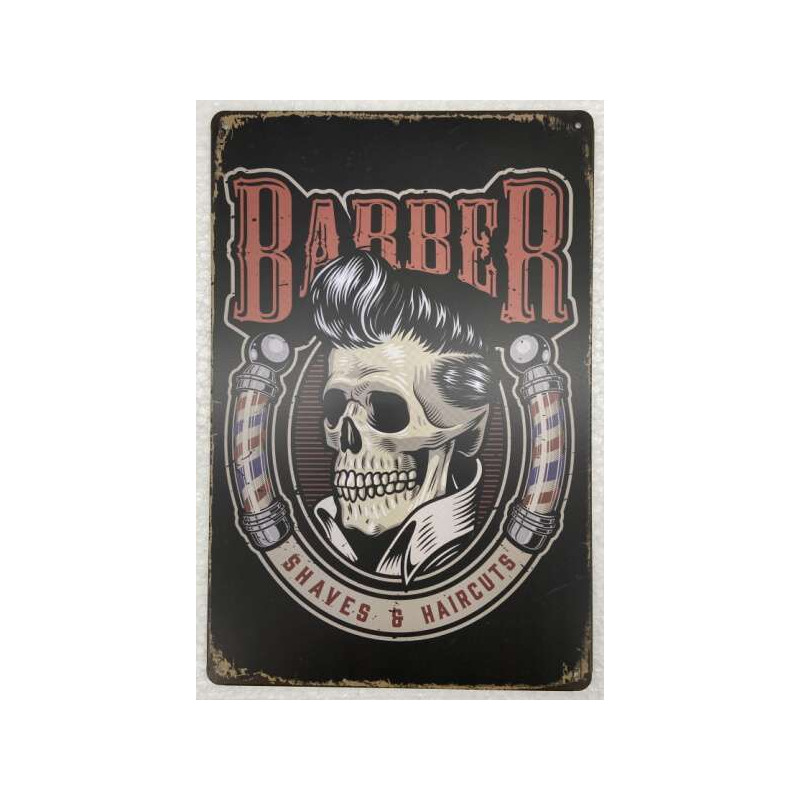 Plaque Vintage barbier hipster