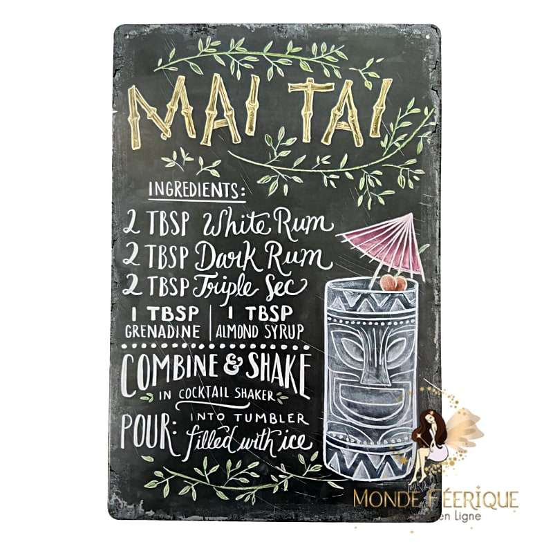 Plaque Vintage  Cocktails
