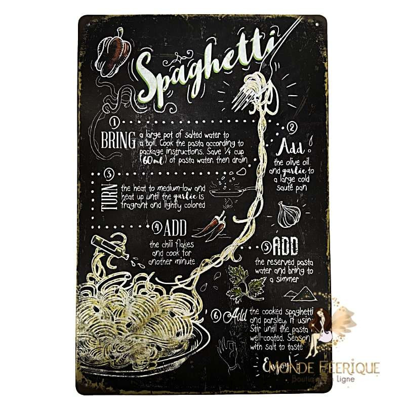 Plaque Vintage Spaghetti