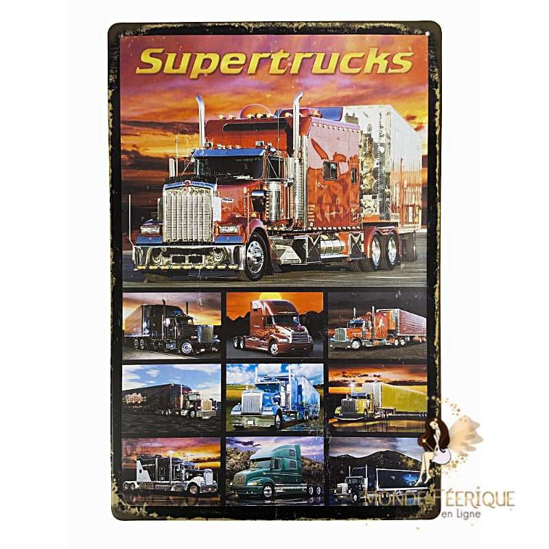 Plaque Vintage CAMIONS AMERICAINS