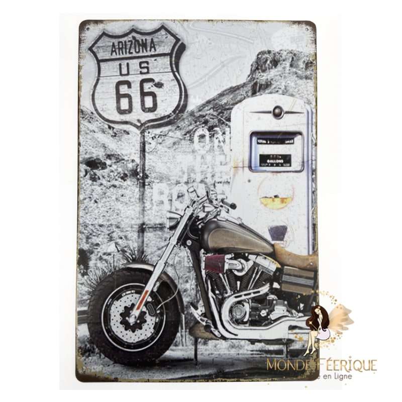 Plaque Vintage Arizona Biker -- 20x30cm