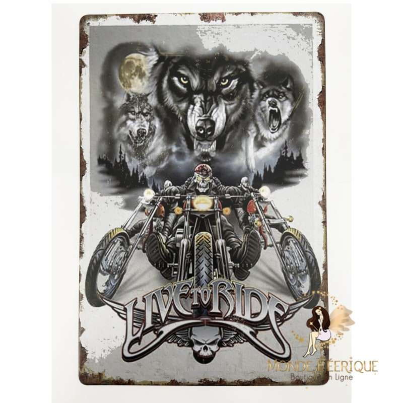 Plaque Vintage  route 66 biker moto