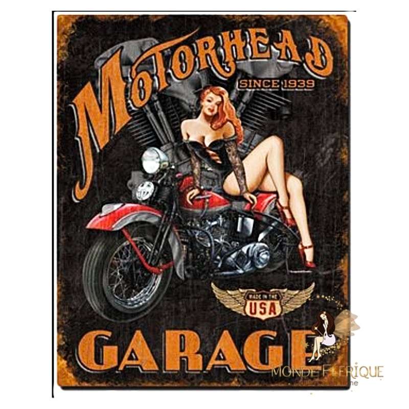 Plaque Vintage Motorhead -- 20x30cm