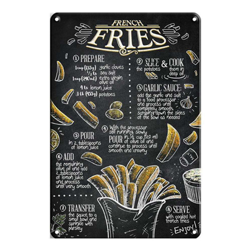 Plaque Vintage frites