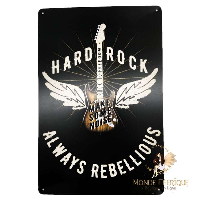 Plaque Vintage Hard Rock -- 20x30cm