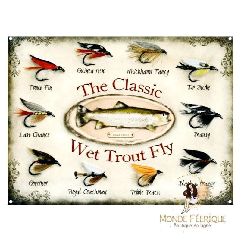 Plaque Vintage pêche