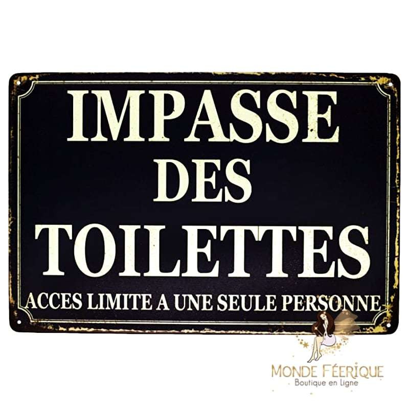 PLAQUE VINTAGE TOILETTE WC