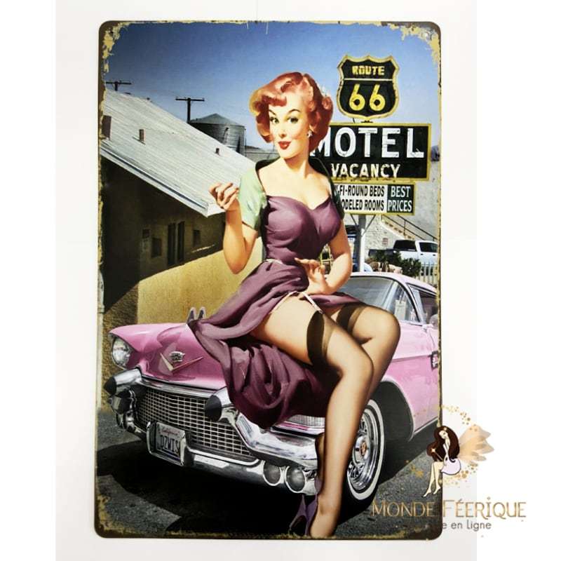Plaque Vintage Motel Sexy -- 20x30cm