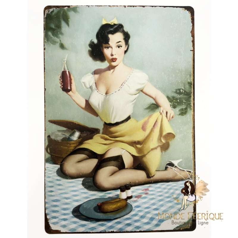 plaque vintage pique nique