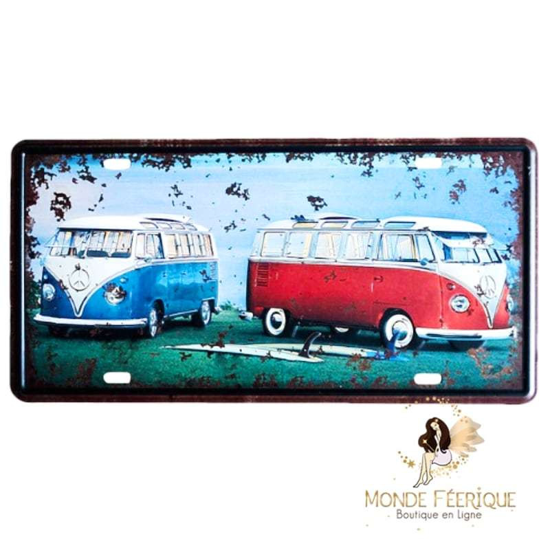 PLAQUE VINTAGE COMBI VOLKSWAGEN