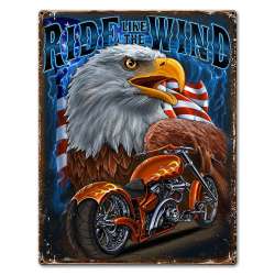 Plaque Vintage Ride Wind -- 20x30cm