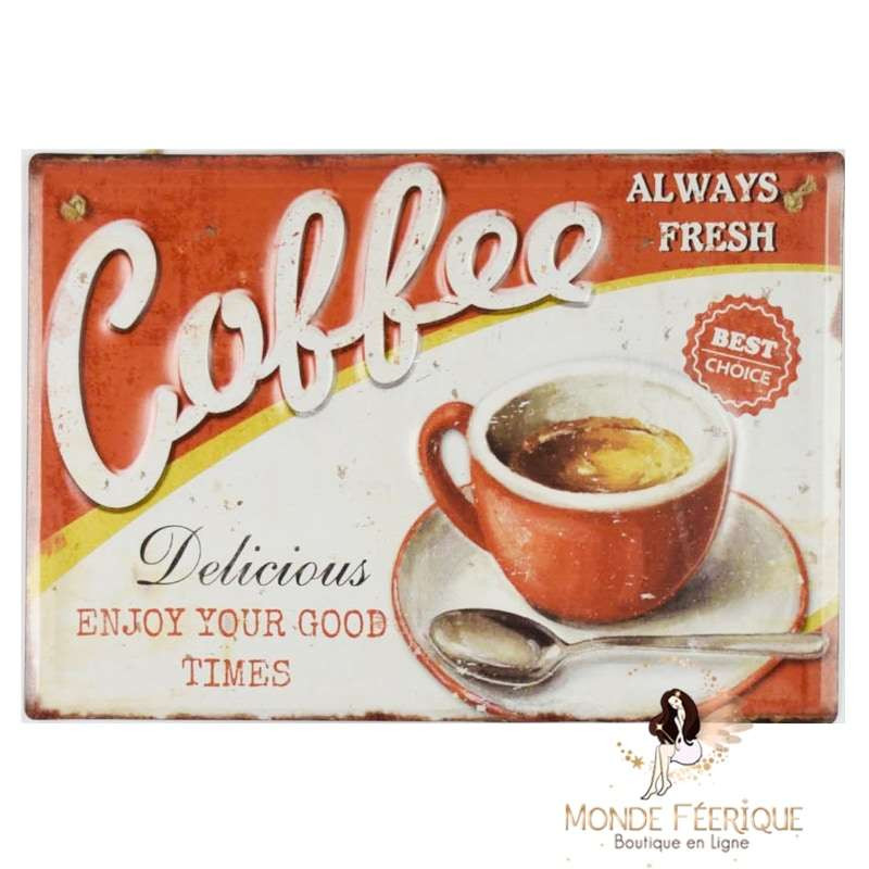 Plaque Vintage CAFE PETIT DEJEUNER