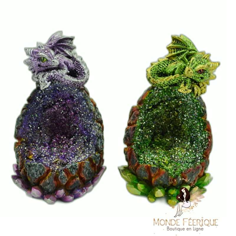 2 statuettes Dragons Oquartz Lumineux