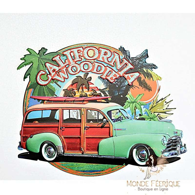 Plaque Vintage Californie Woodie
